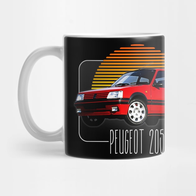 Peugeot 205 / Retro 80s Style Fan Design by DankFutura